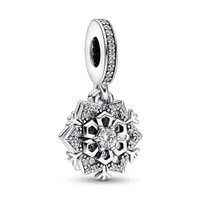 Pandora Sparkling Snowflake Double Dangle Charm