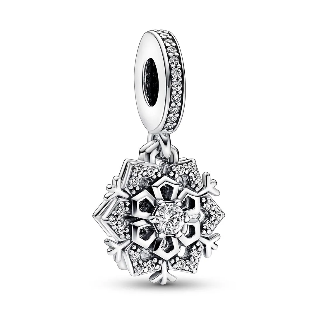 Pandora Sparkling Snowflake Double Dangle Charm