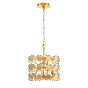 Perrene 12 In. 3 Lights Chandelier Gold Finish