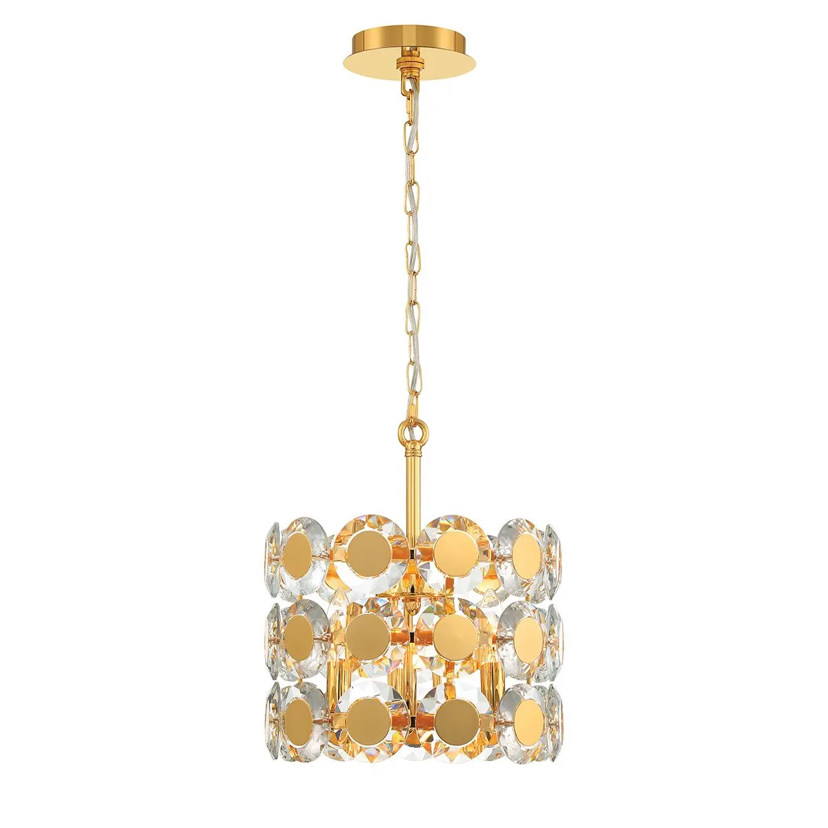 Perrene 12 In. 3 Lights Chandelier Gold Finish