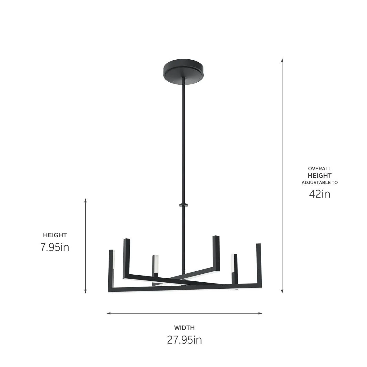 Priam 28 in. LED Chandelier Matte Black finish