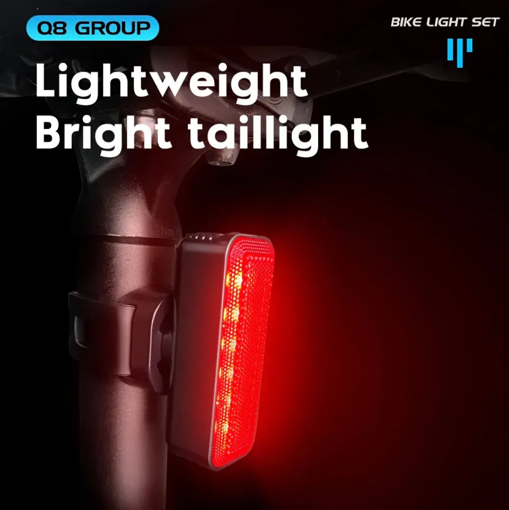 Q8 Bicycle Rear Light USB LED Rechargeable Bike Light MTB & Road Bike, 8 Modes Cycling Lamp Taillight