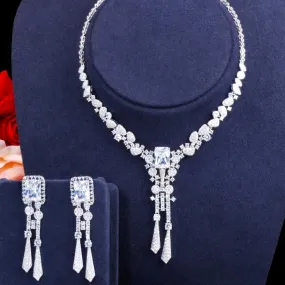"Arissa" - Luxury Silver Cubic Zirconia Bridal Jewelry Set
