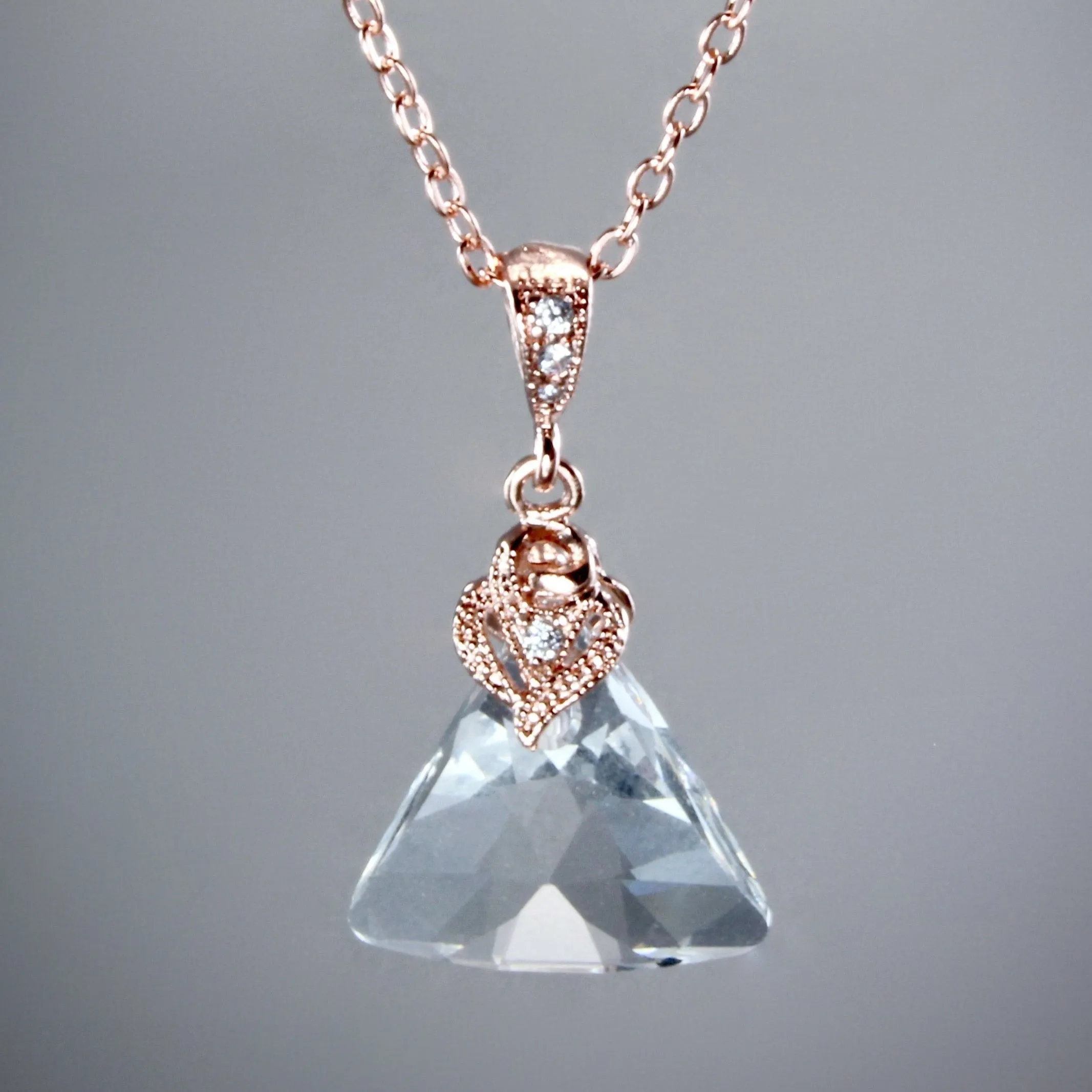 "Liya" - Rose Gold Swarovski Crystal Necklace