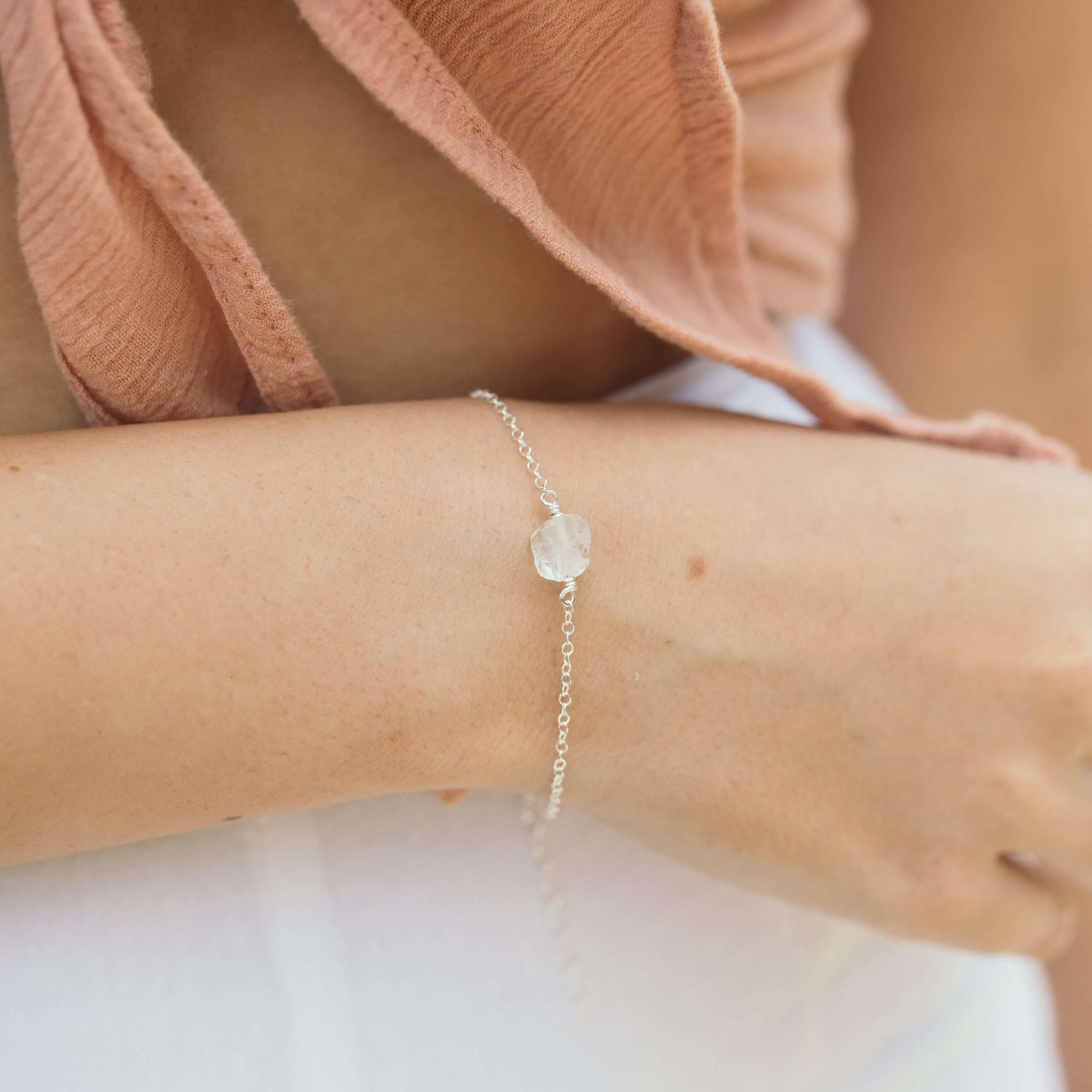 Raw Crystal Quartz Crystal Nugget Bracelet
