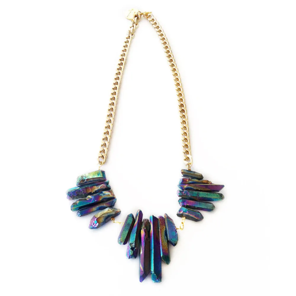 Rock Babe  Crystal Quartz Necklace - mermaid