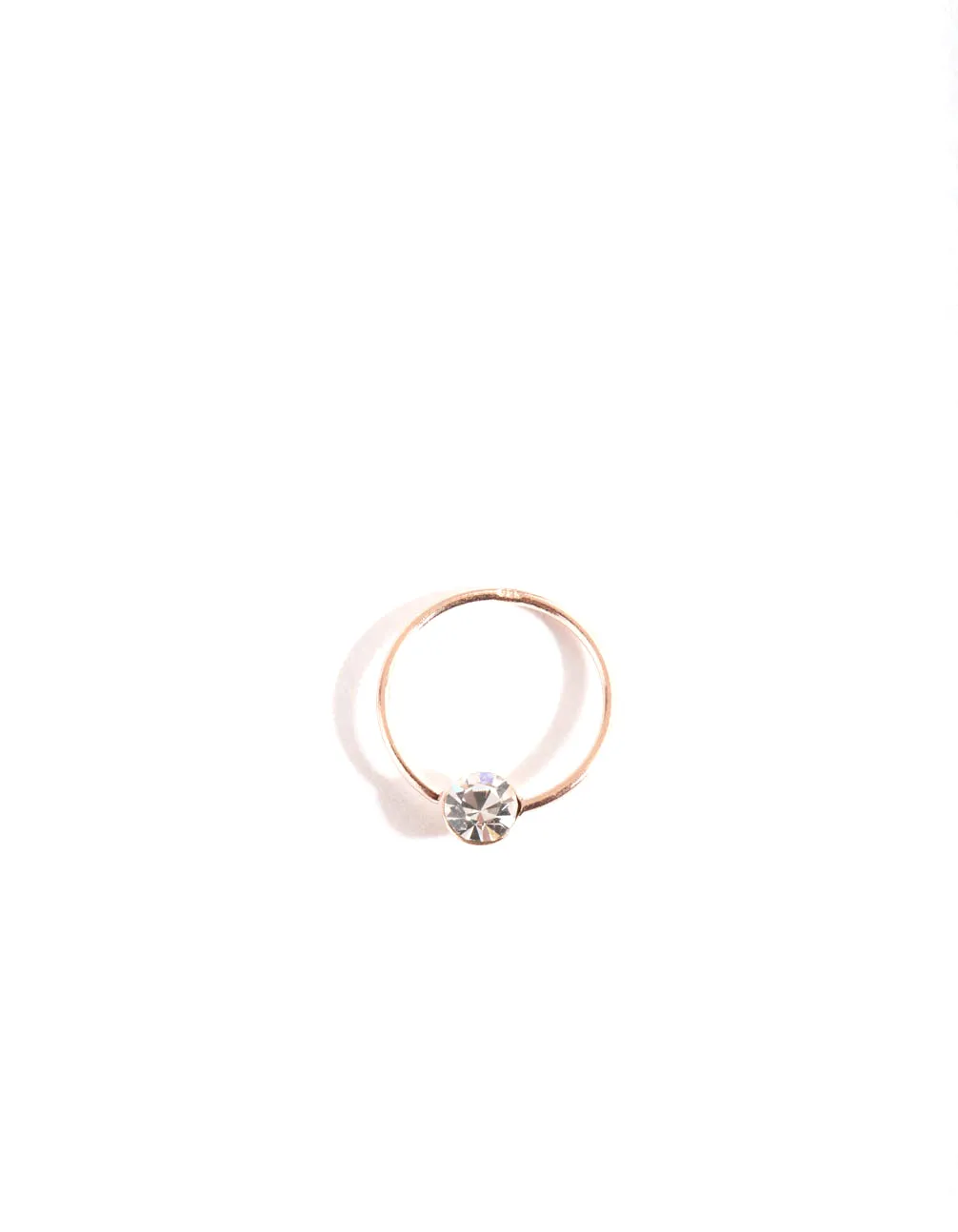 Rose Gold Plated Diamante Nose Ring