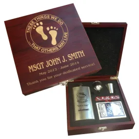 ROSEWOOD FLASK GIFT SET WITH CARDS