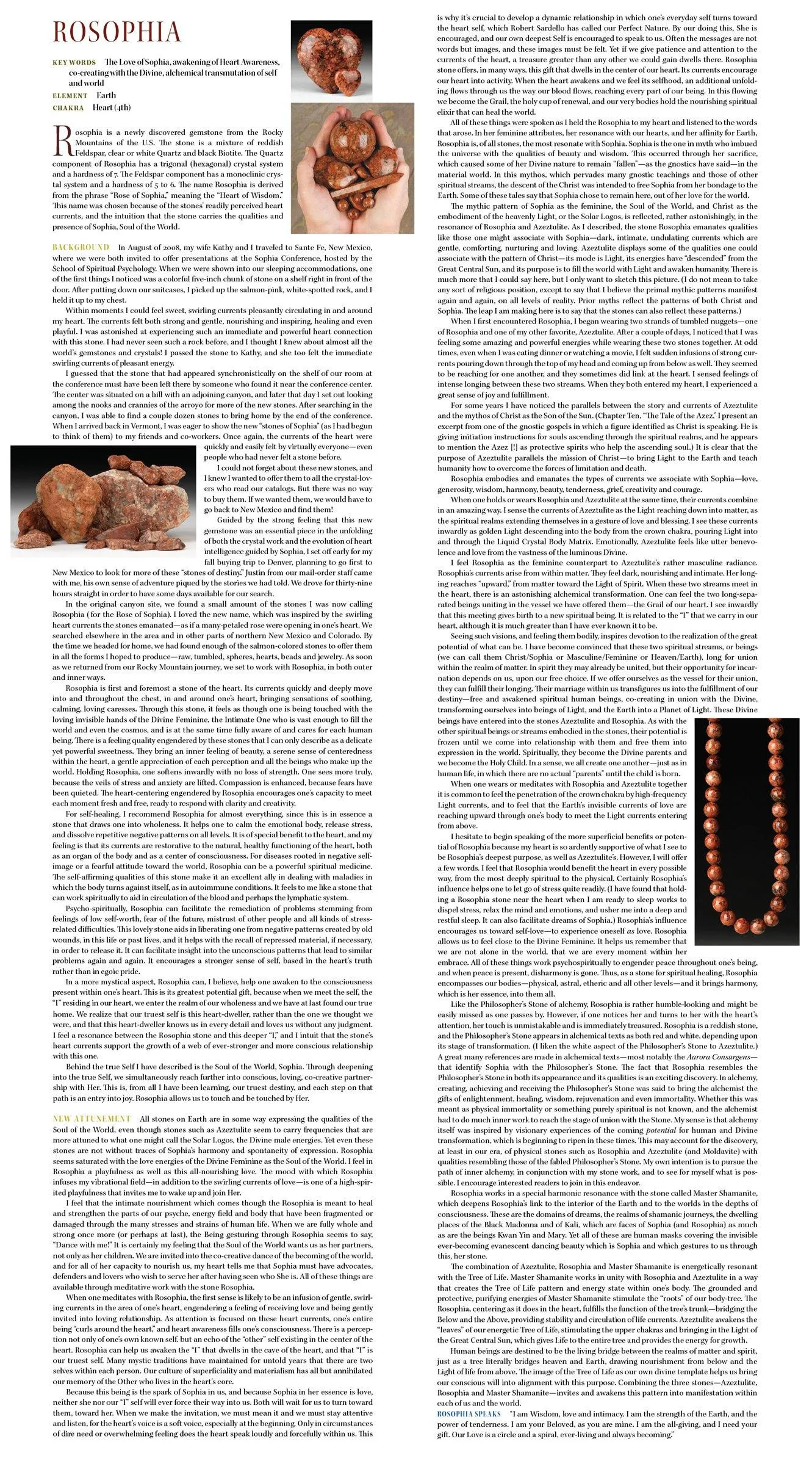 Rosophia Crystal Tumbled & Polished 'Divine Feminine Wisdom'