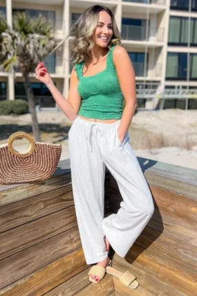 Shelly Wide Leg Black Striped Woven Pants