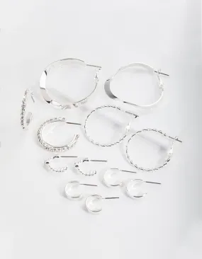 Silver Multi Choice Hoop Earring 6-Pack