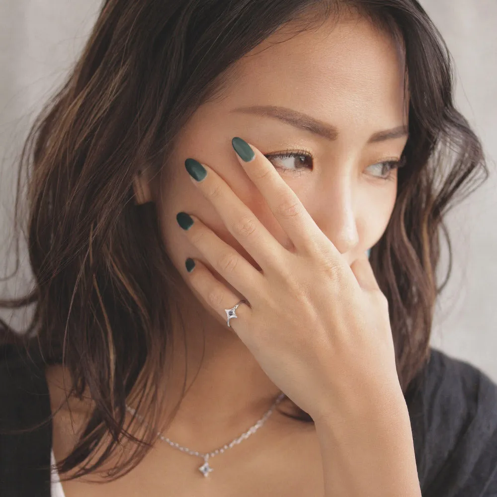 Silver Tone Star Pinky Ring