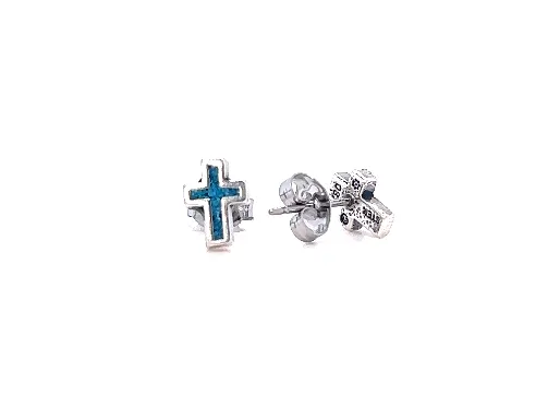 Simple Turquoise Cross Studs