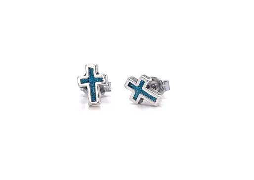 Simple Turquoise Cross Studs