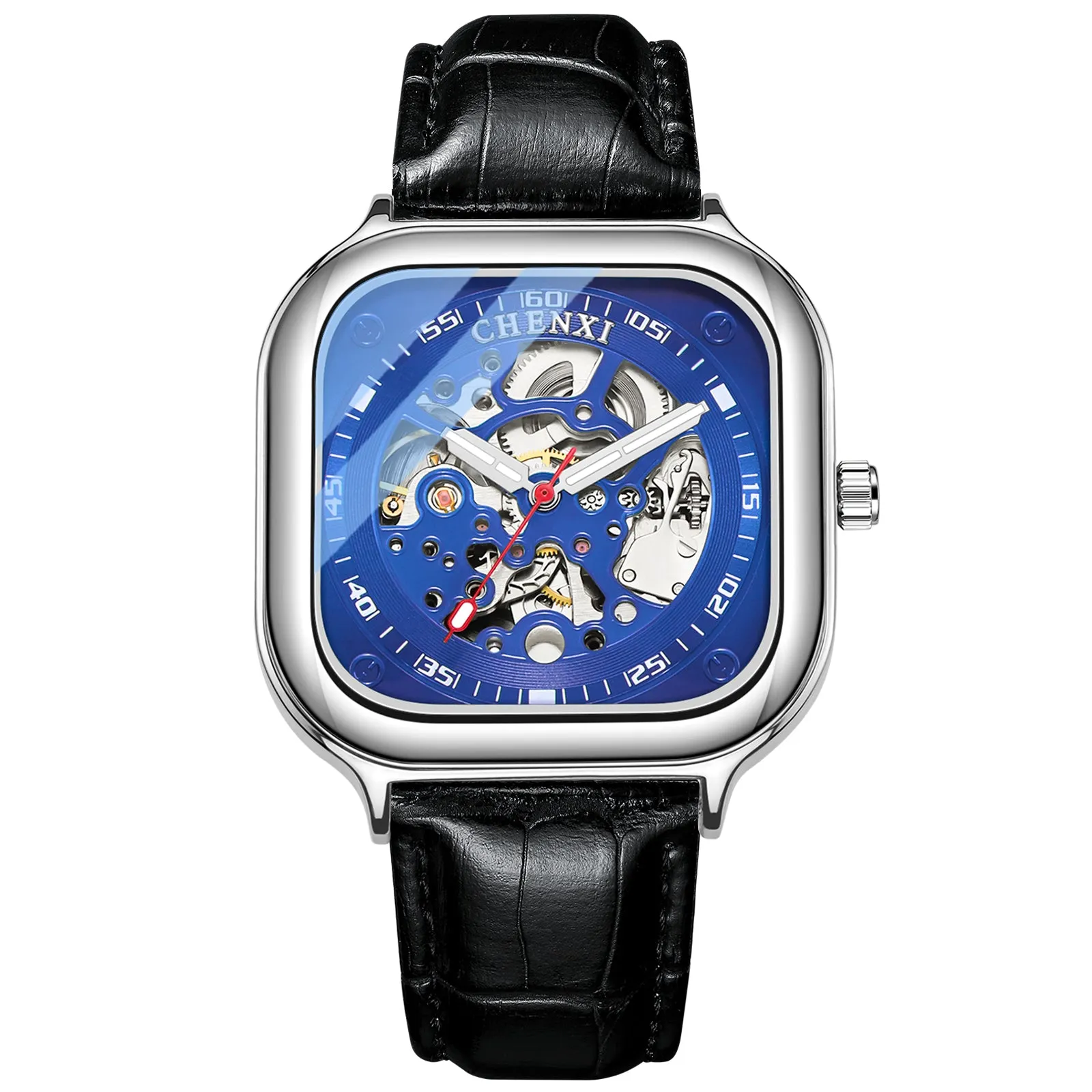 Square waterproof hollow mechanical watch W28CX88810A