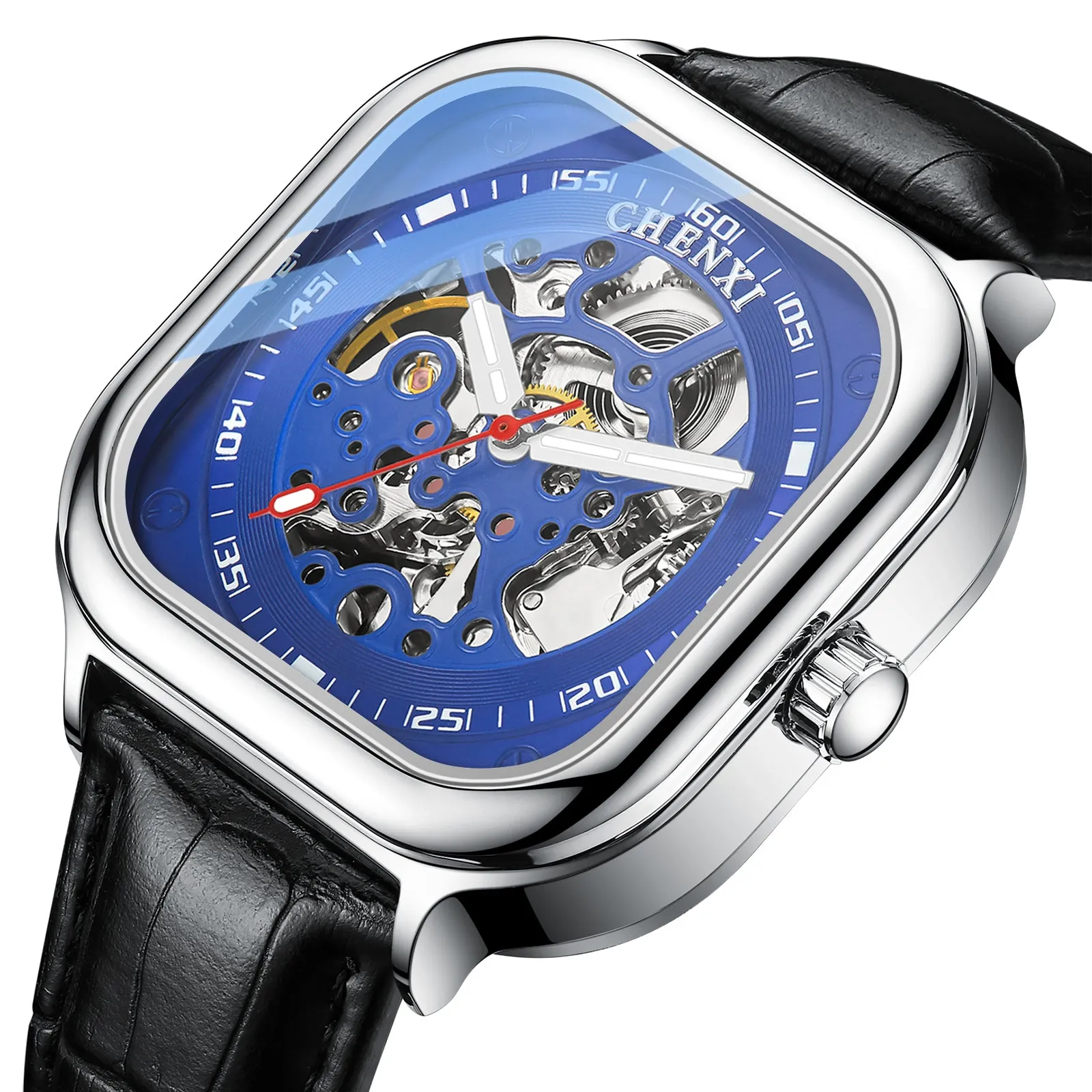 Square waterproof hollow mechanical watch W28CX88810A