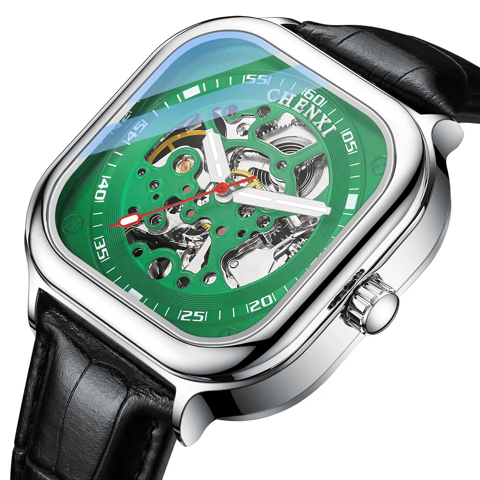 Square waterproof hollow mechanical watch W28CX88810A