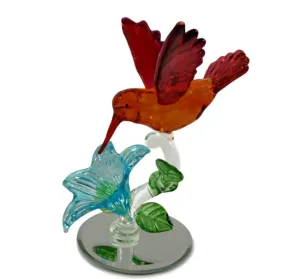 The Bradford Exchange Garden Treasures of Sparkling Elegance Collection Issue #9: Beauteous Wings Hummingbird Handcrafted Crystal Jewel Toned Colors with Mirrored Base 6-inches