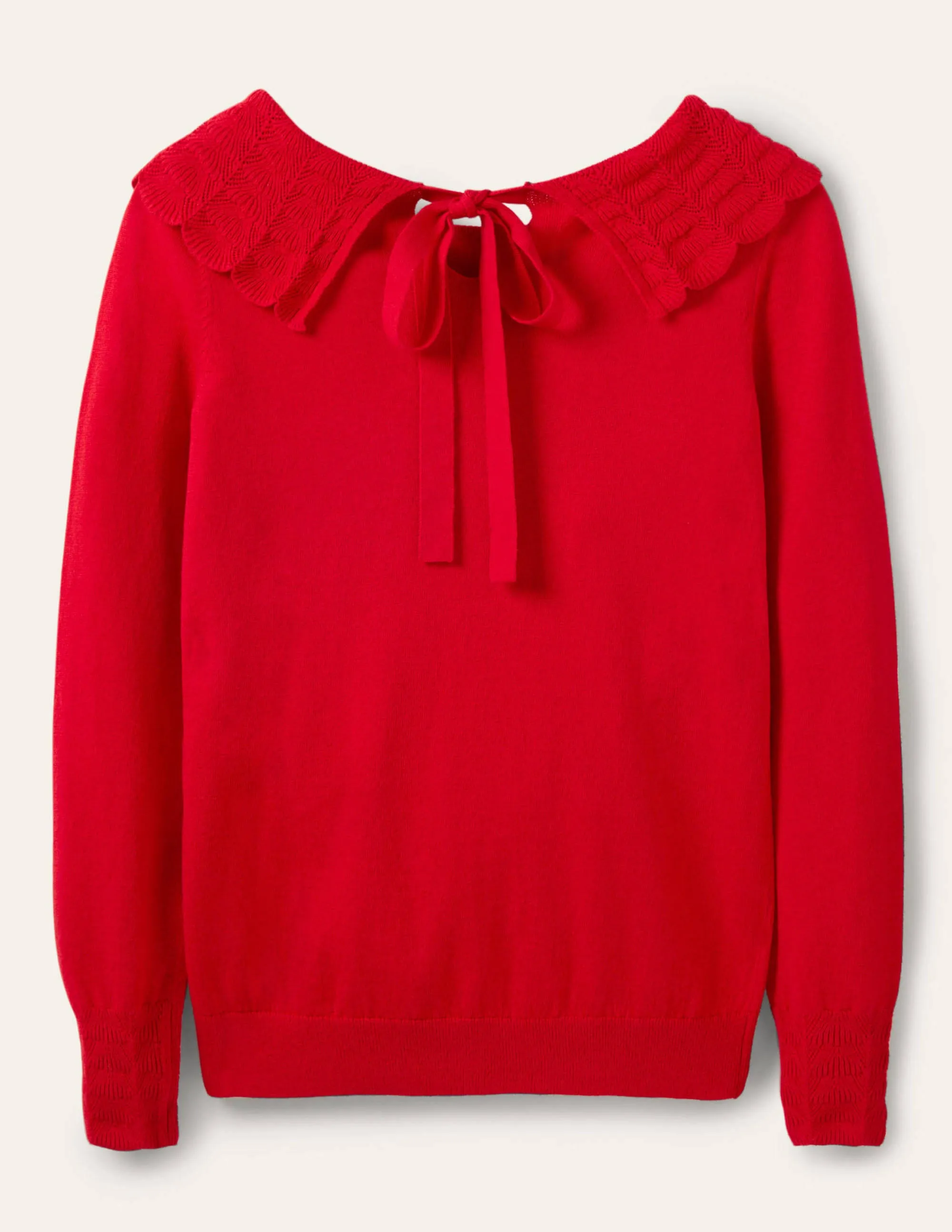 Tie Back Collar Jumper-Red