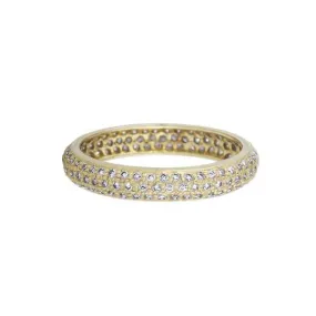 Tire White Diamond Band, Yellow Gold