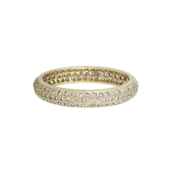 Tire White Diamond Band, Yellow Gold