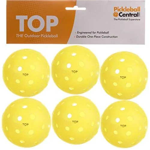 TOP ball (The Outdoor Pickleball) - 6 count - Yellow - USAPA Approved for Tournament Play