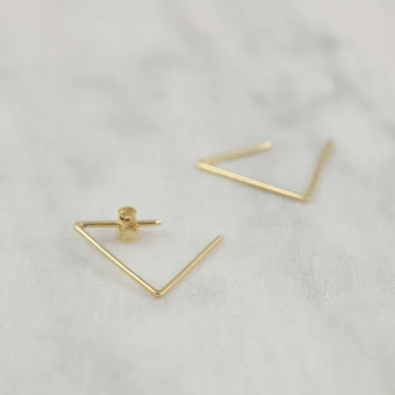 Triangle hoop earrings N°24 in silver or gold