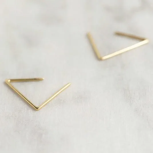 Triangle hoop earrings N°24 in silver or gold