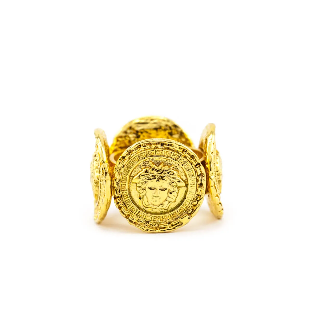 Versace Medusa Gold-Tone Scarf Ring Size 6.5