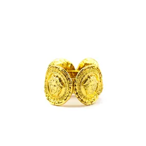 Versace Medusa Gold-Tone Scarf Ring Size 6.5
