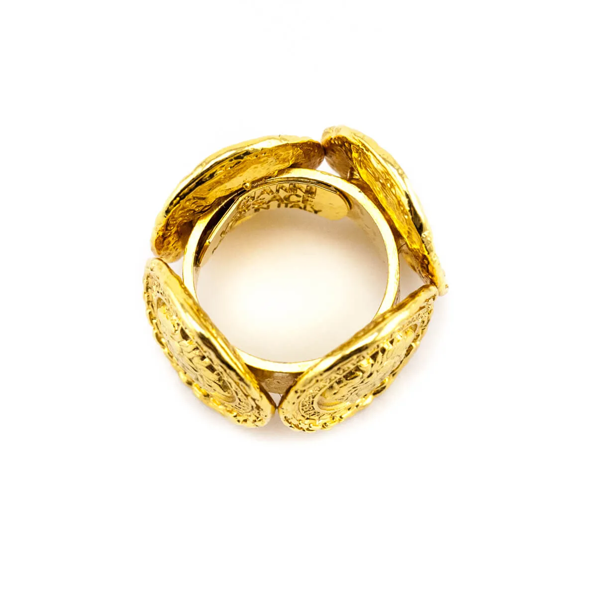 Versace Medusa Gold-Tone Scarf Ring Size 6.5