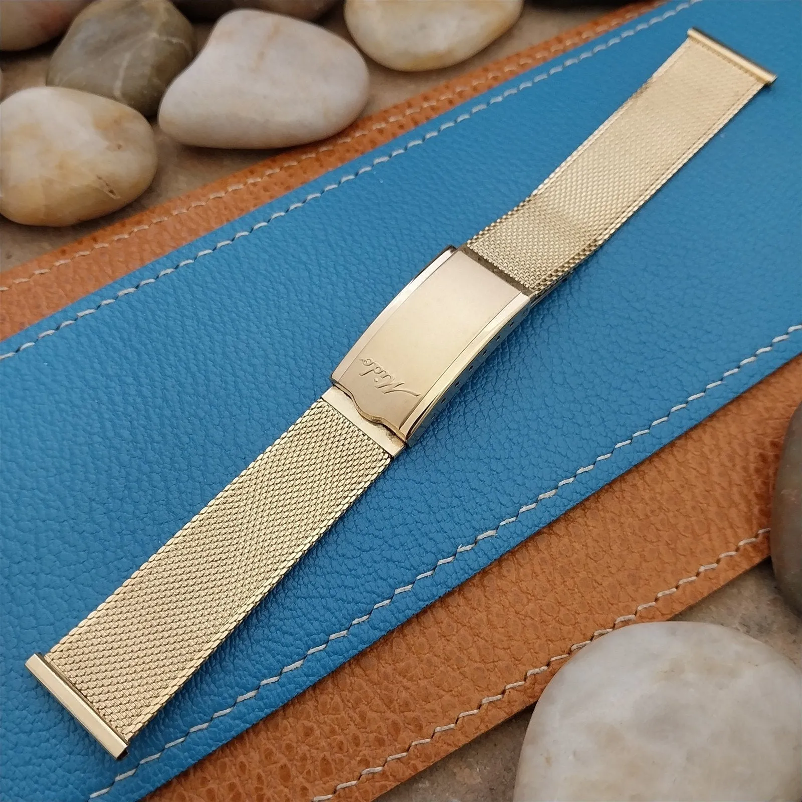 Vintage 19mm Mido Classic Gold RGP Milanese Mesh Unused Classic Watch Band