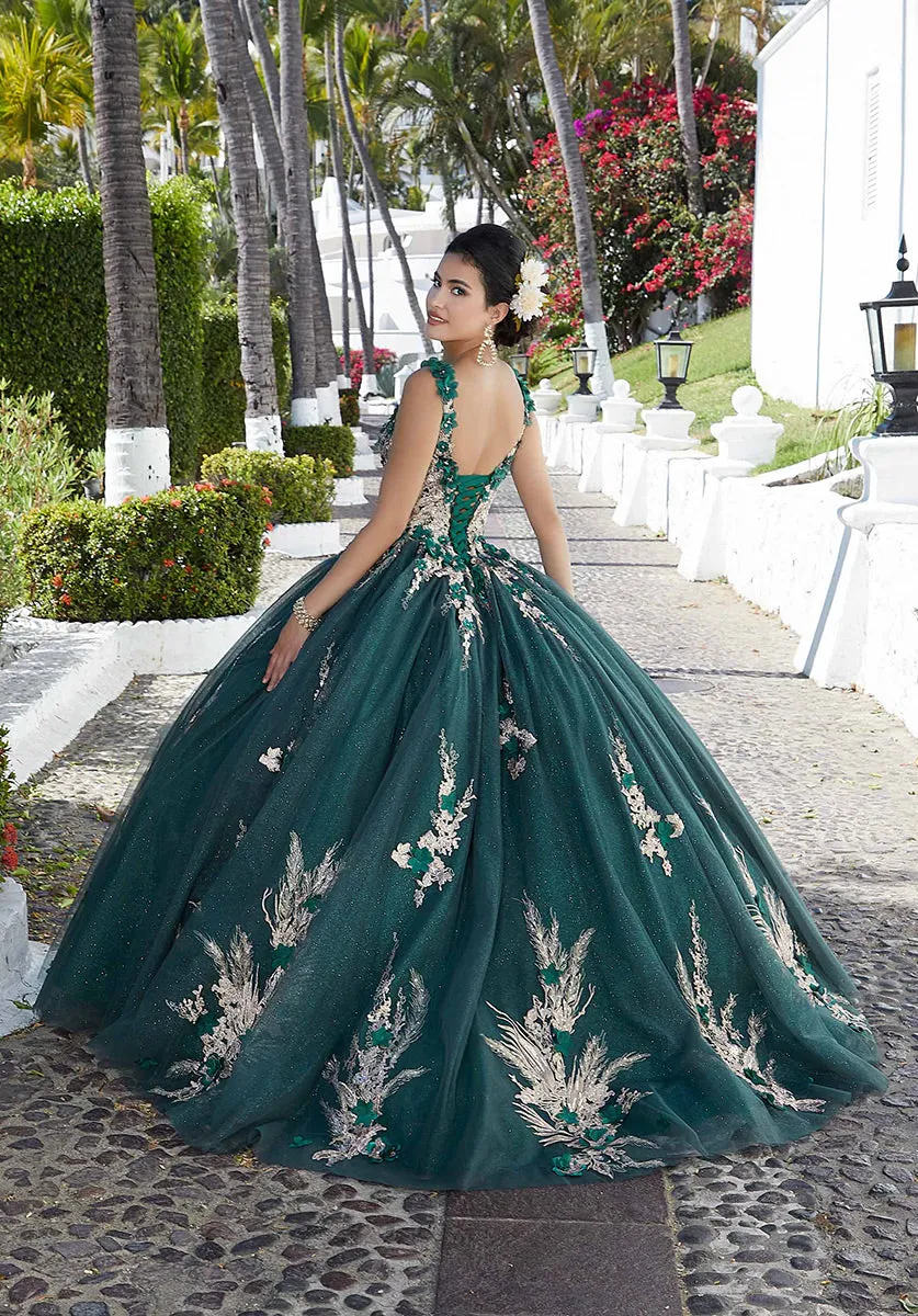 Vizcaya by Morilee Metallic Embroidered Quince Dress 89362