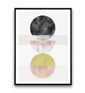 Watercolor circles abstract art print