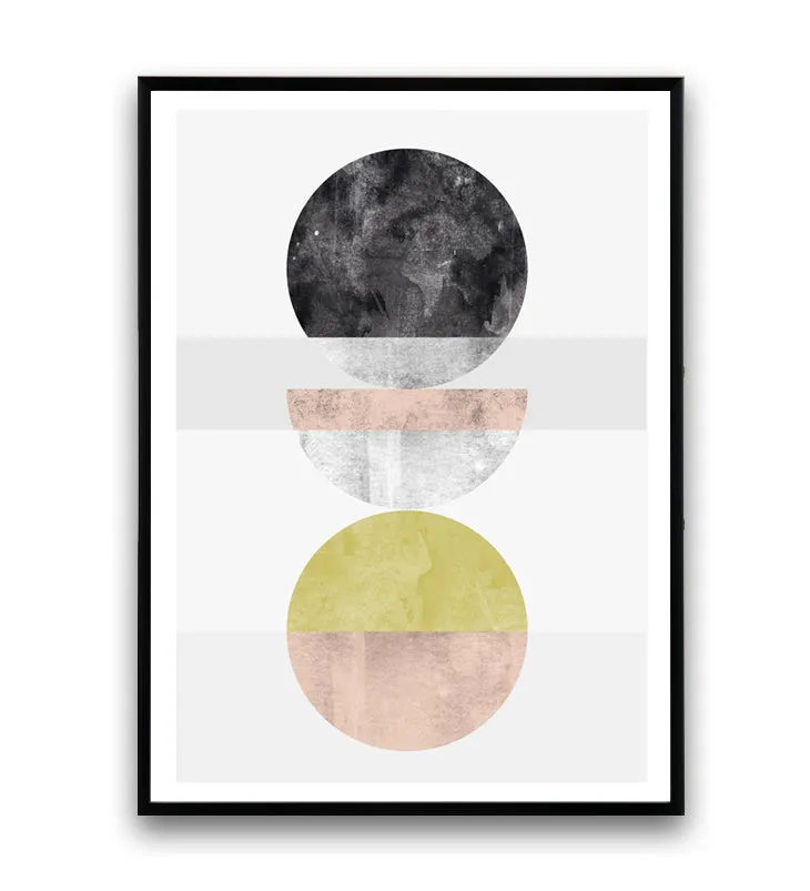 Watercolor circles abstract art print