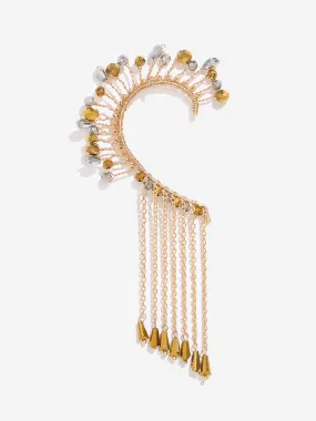 Westside Accessories Gold Dual Toned Beaded Ear Cuff