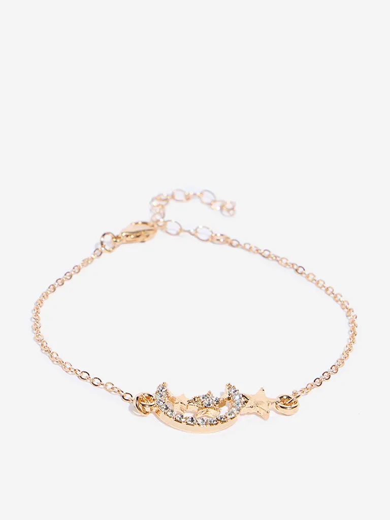Westside Accessories Gold Star Moon Stackable Bracelets - Pack of 5