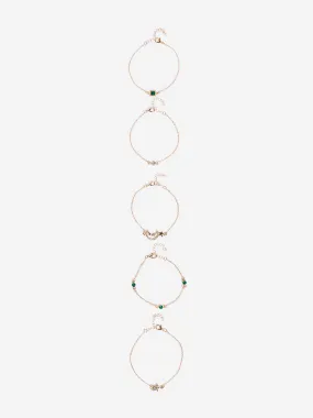 Westside Accessories Gold Star Moon Stackable Bracelets - Pack of 5