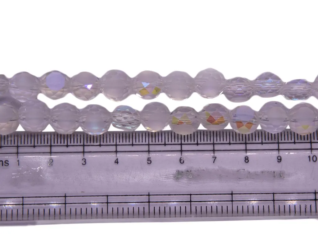 White Transparent Rainbow Spherical Crystal Beads