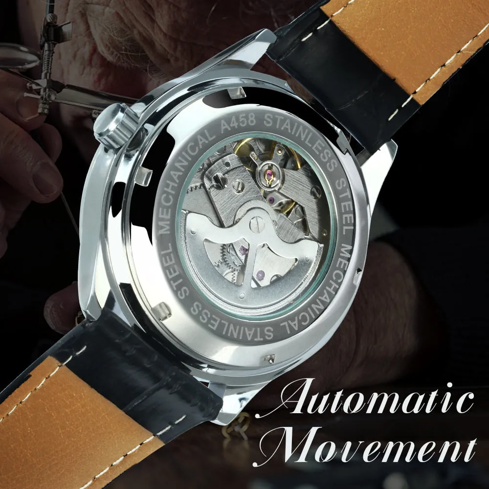 WINNER Fashion Minimalist Automatic Mechanical Business Watch for Men A458