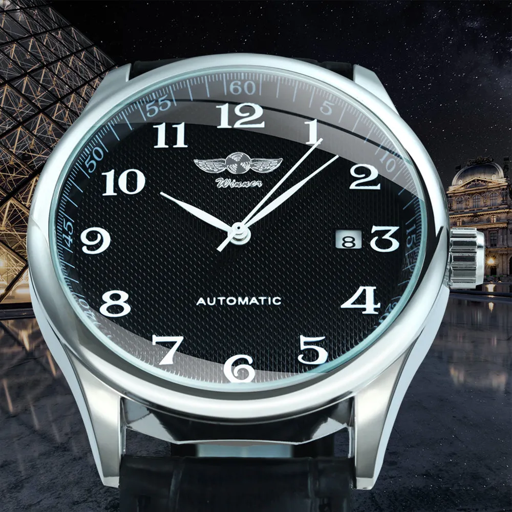 WINNER Fashion Minimalist Automatic Mechanical Business Watch for Men A458