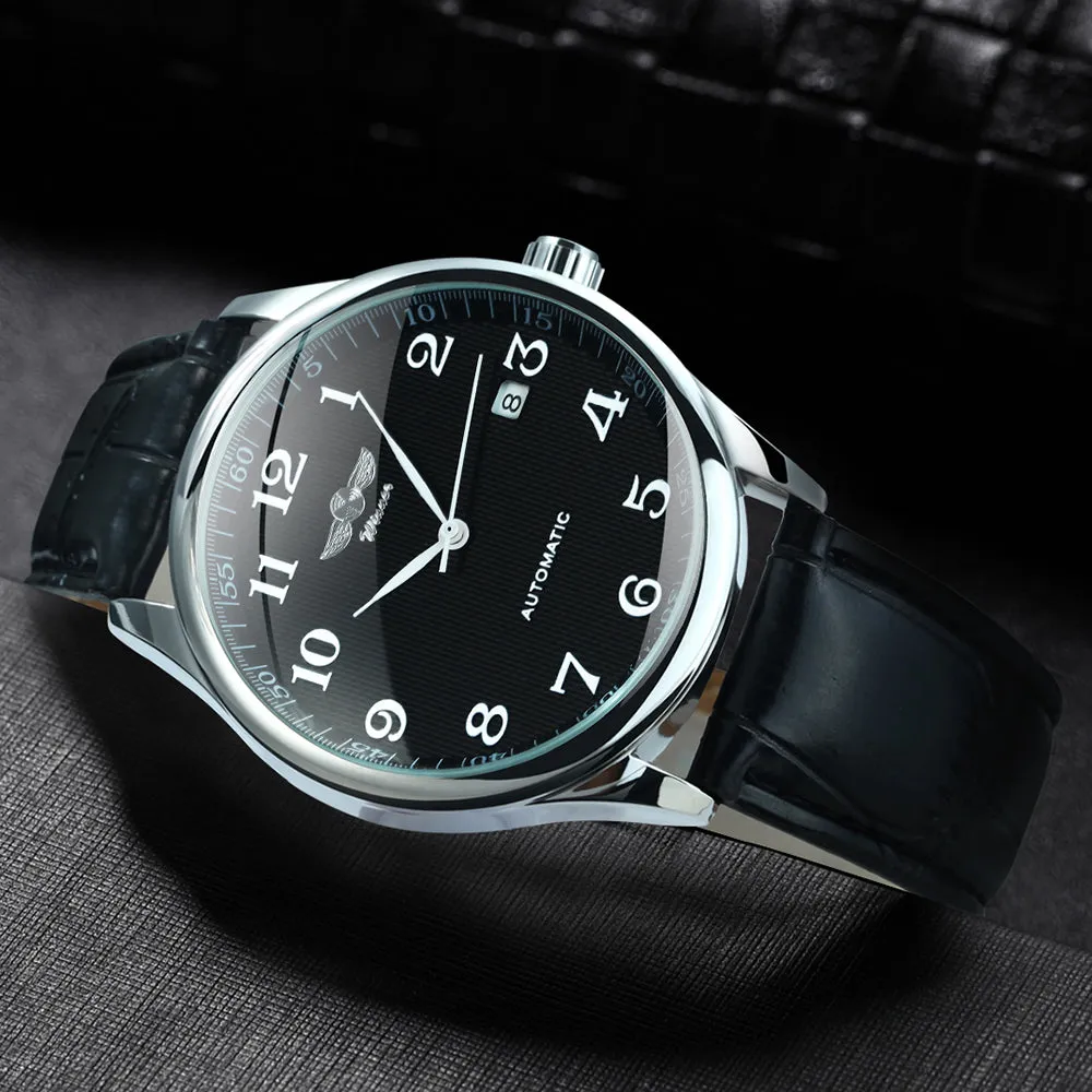 WINNER Fashion Minimalist Automatic Mechanical Business Watch for Men A458