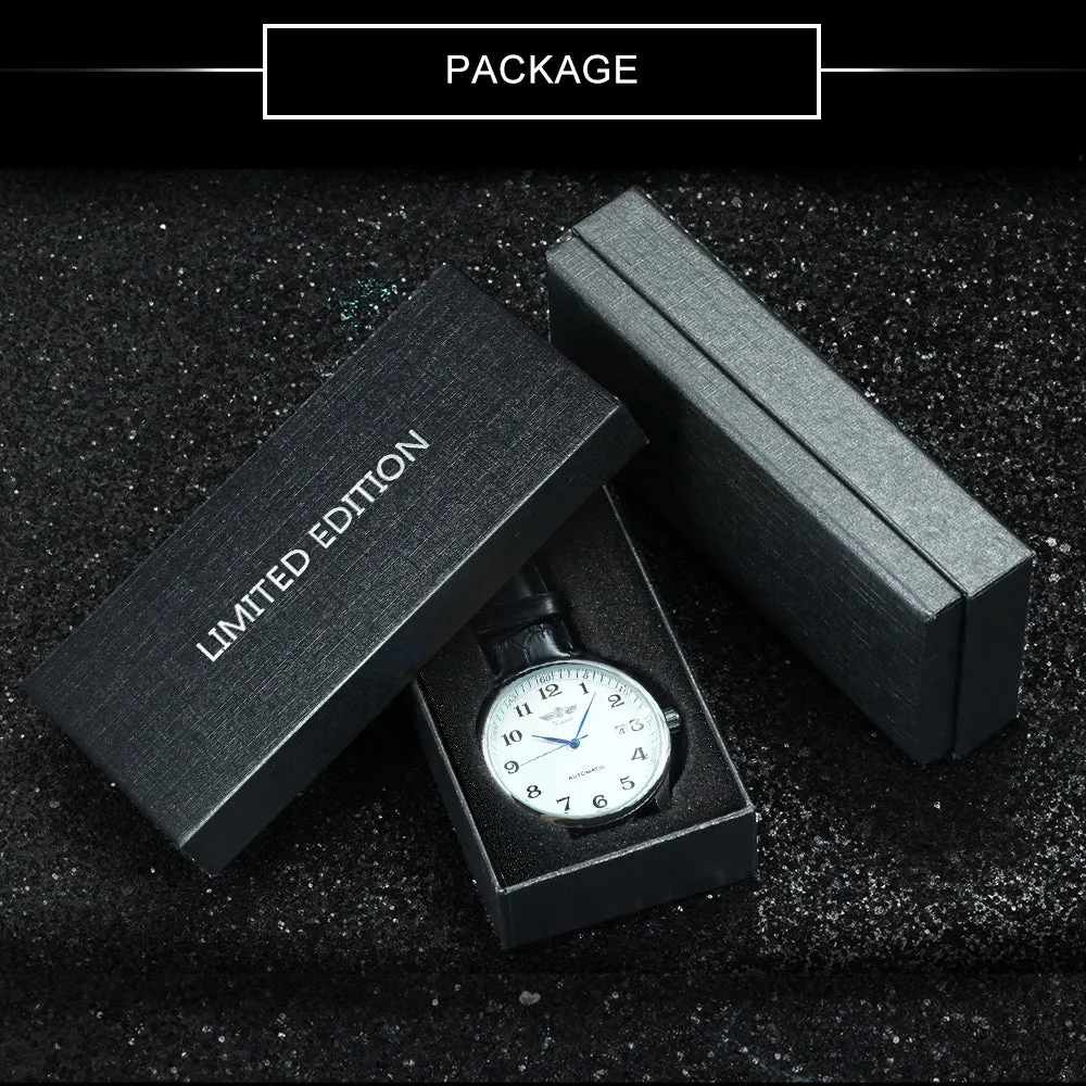 WINNER Fashion Minimalist Automatic Mechanical Business Watch for Men A458