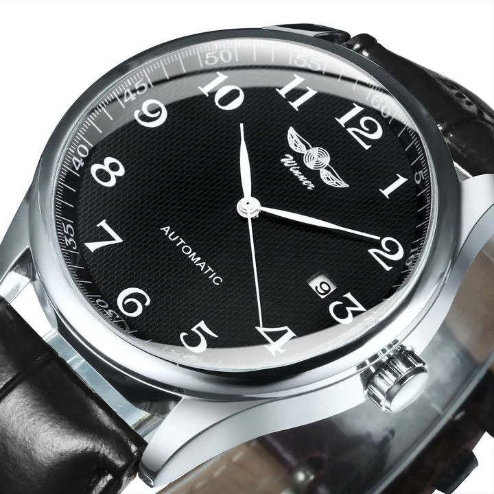 WINNER Fashion Minimalist Automatic Mechanical Business Watch for Men A458