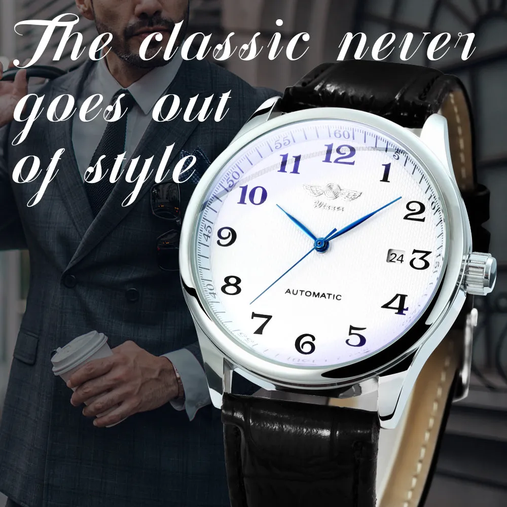 WINNER Fashion Minimalist Automatic Mechanical Business Watch for Men A458