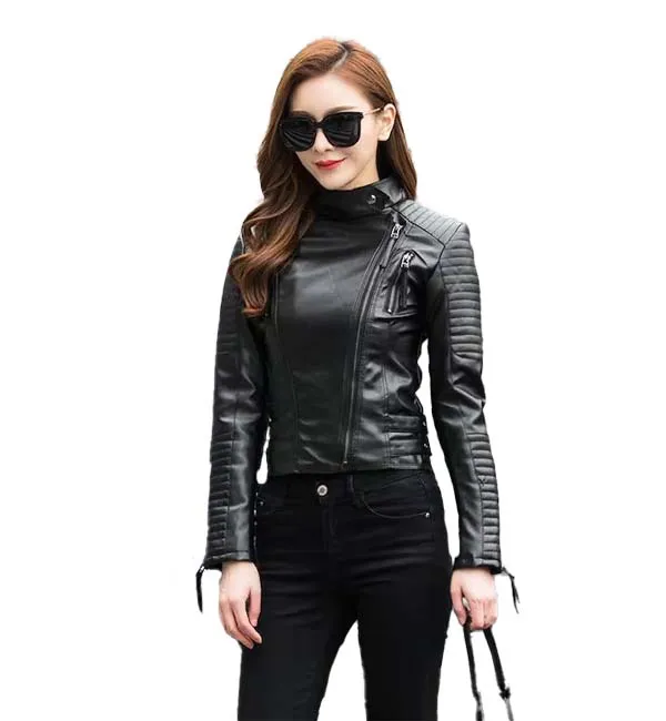 Women's Bomber Jacket Lambskin Soft Real Leather Jacket Women Casual Wear
