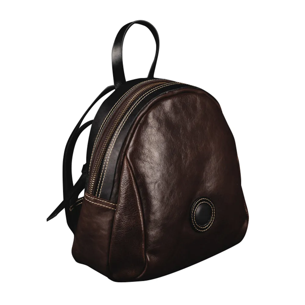 YAAGLE Girls' Tanned Leather Contrast Color Mini Zipper Backpack YGM8207